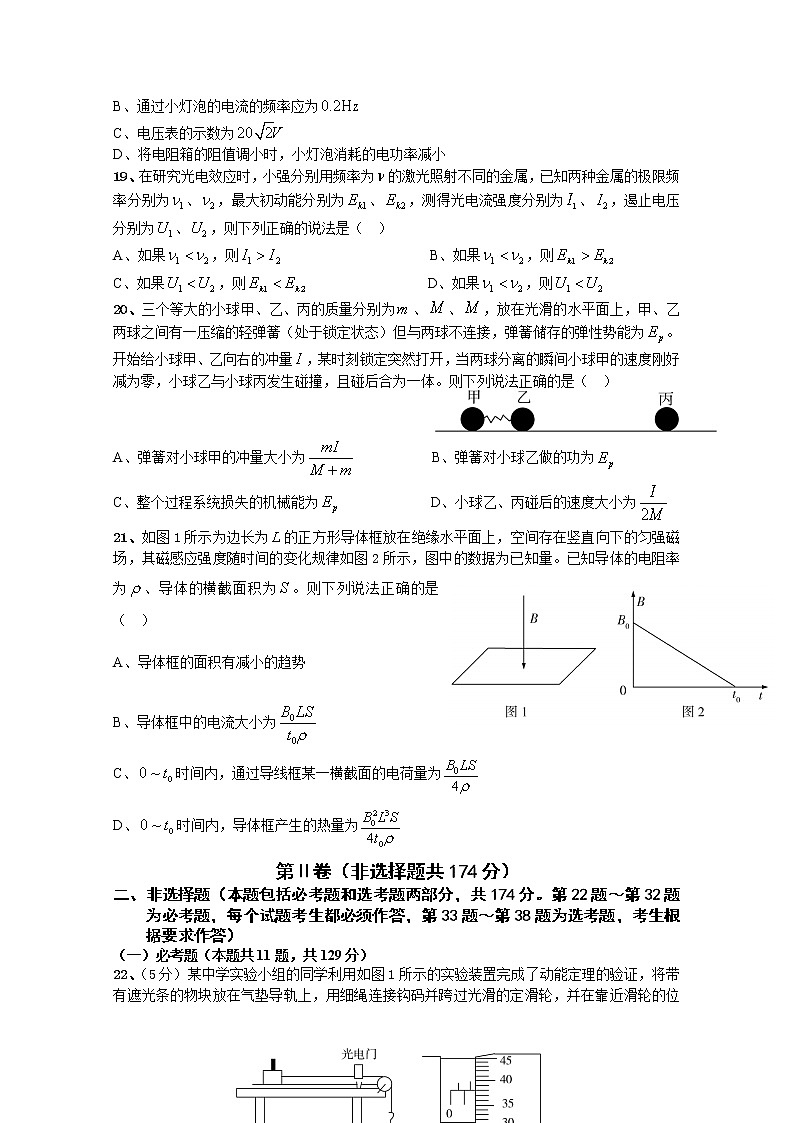 江西省上饶中学2020届高三6月高考模拟理科综合物理试题02