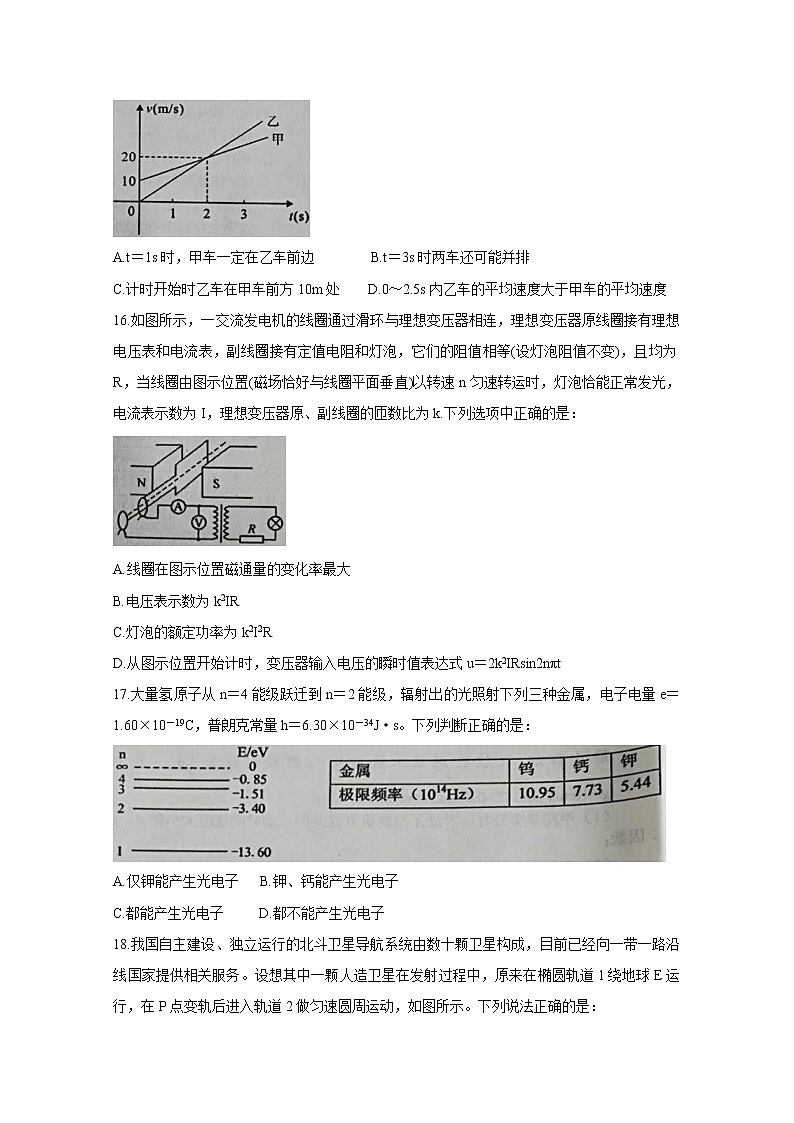 辽宁省葫芦岛市2020届高三下学期第一次模拟考试 物理02
