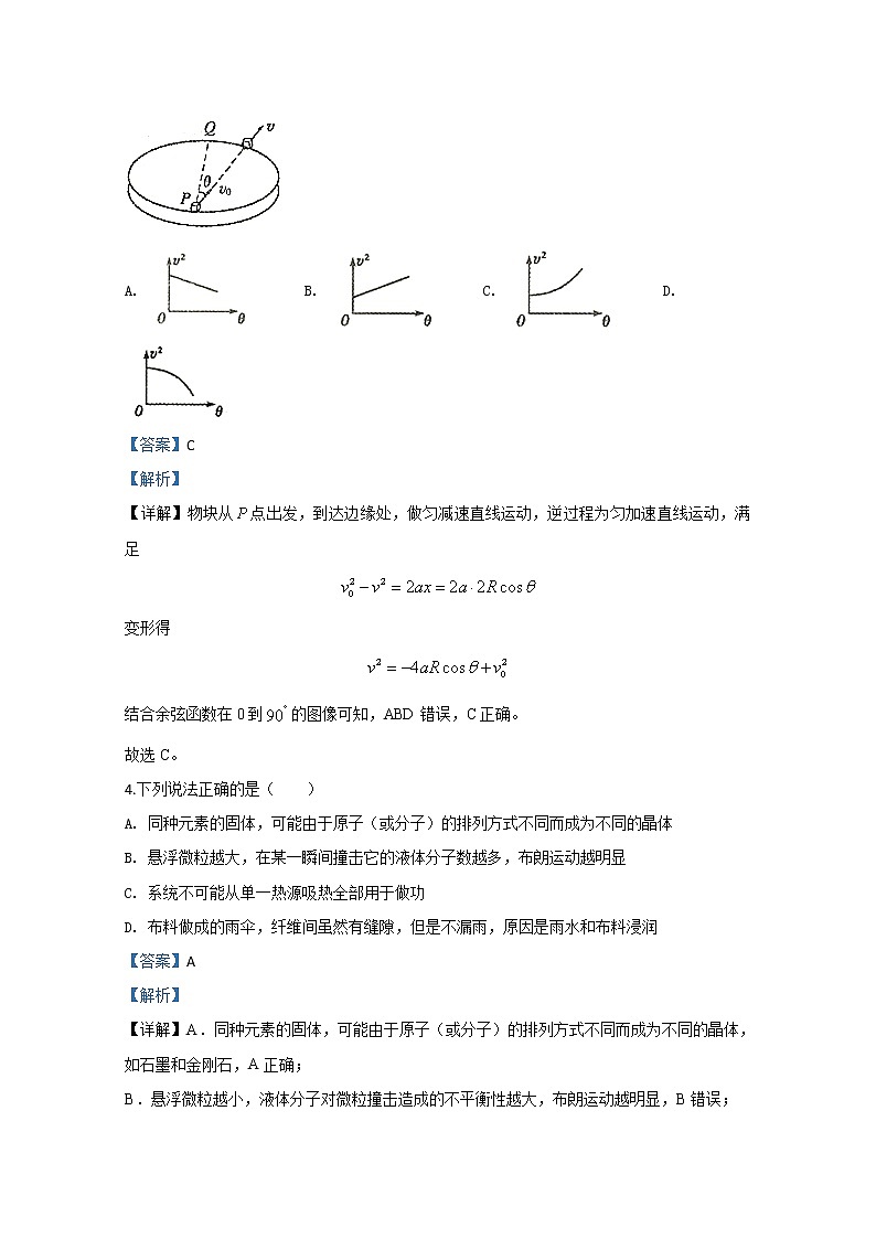 山东省聊城市2020届高三普通高中学业水平等级考试模拟物理试题03