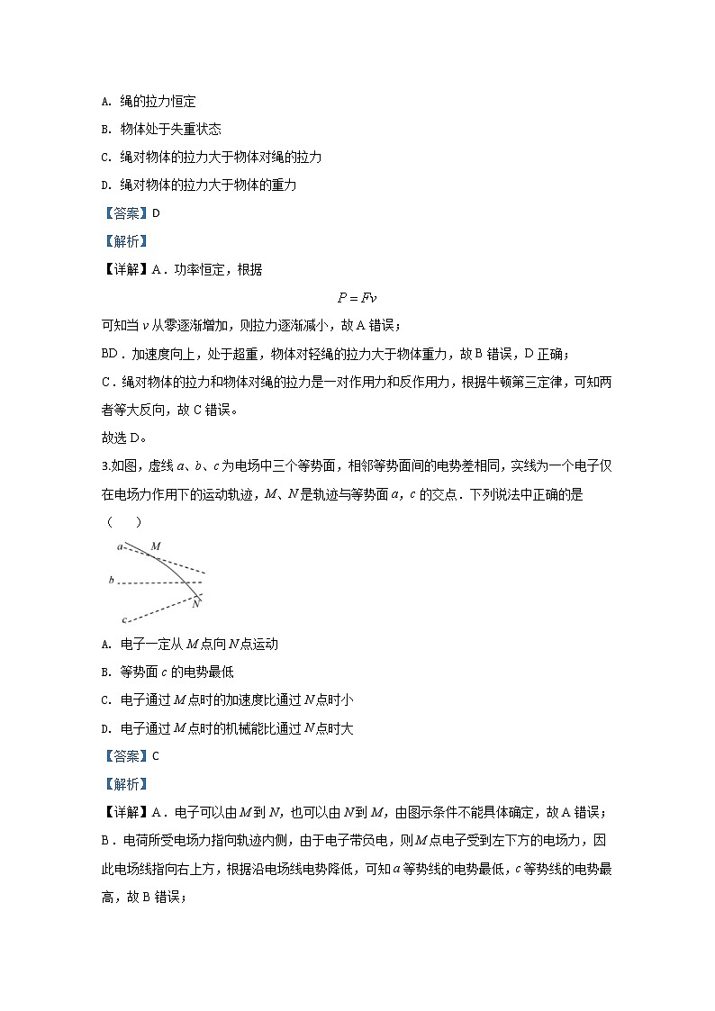 北京专家2020届高三高考模拟试卷物理试题（一）02