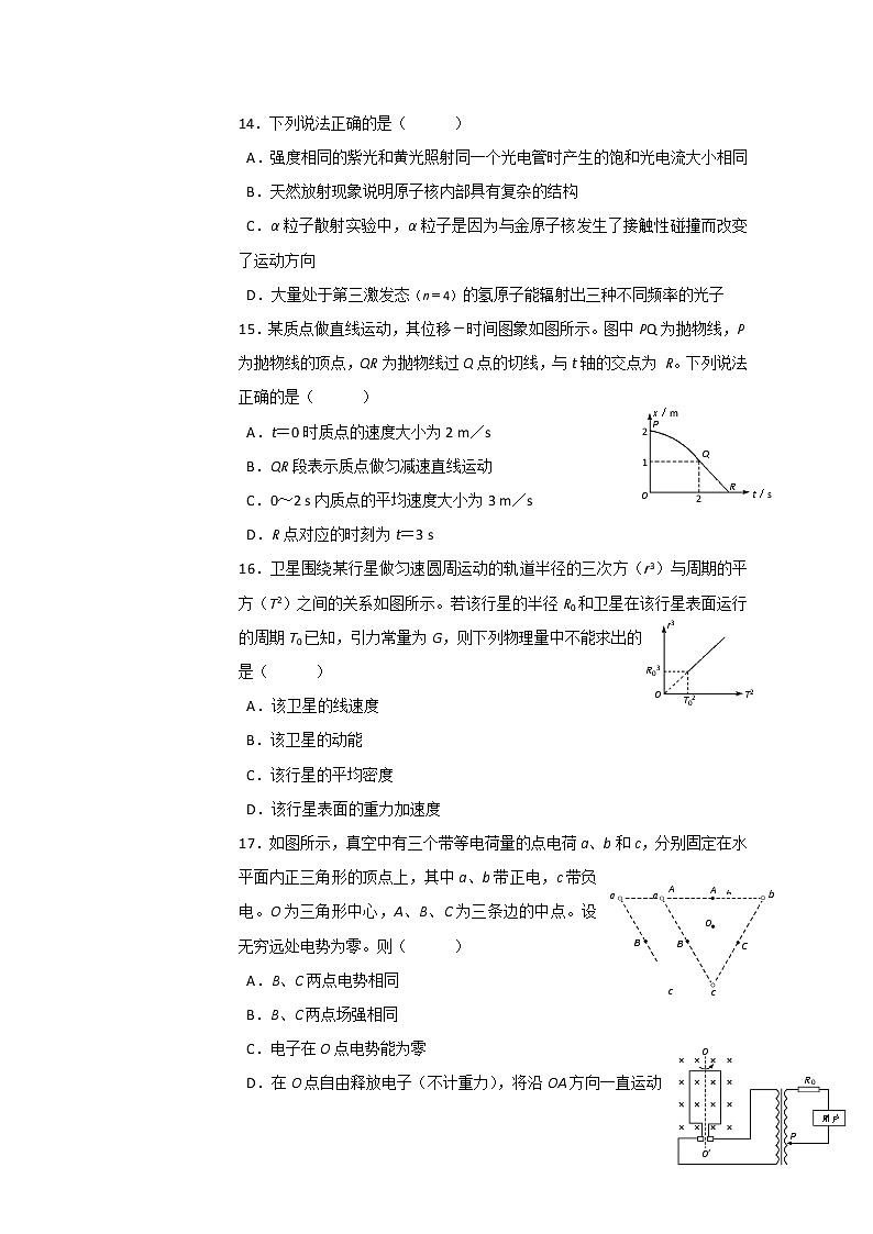 黑龙江省哈尔滨市第六中学校2020届高三第三次模拟考试理综-物理试题01