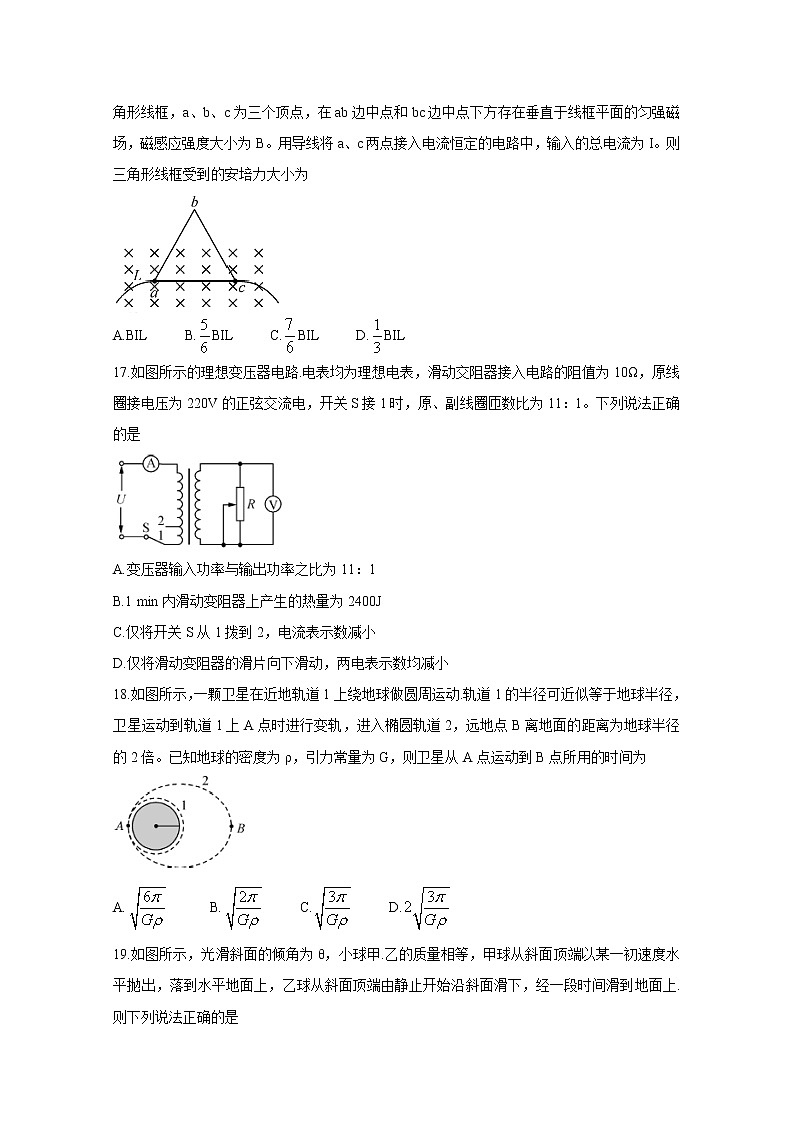 2020年全国高考冲刺压轴卷 物理02