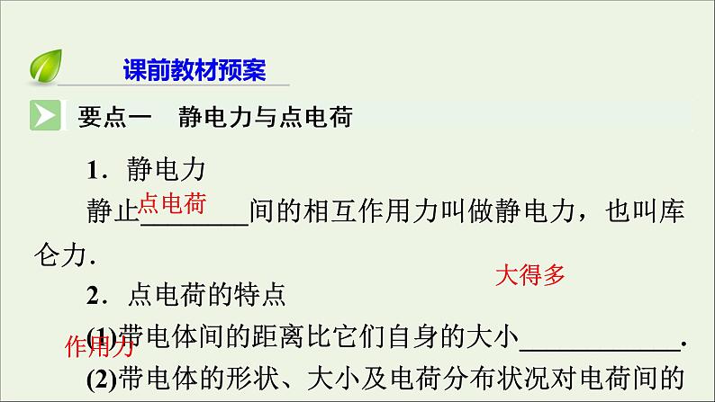 2019_2020学年高中物理第1章静电场第2节库仑定律课件新人教版选修3_102