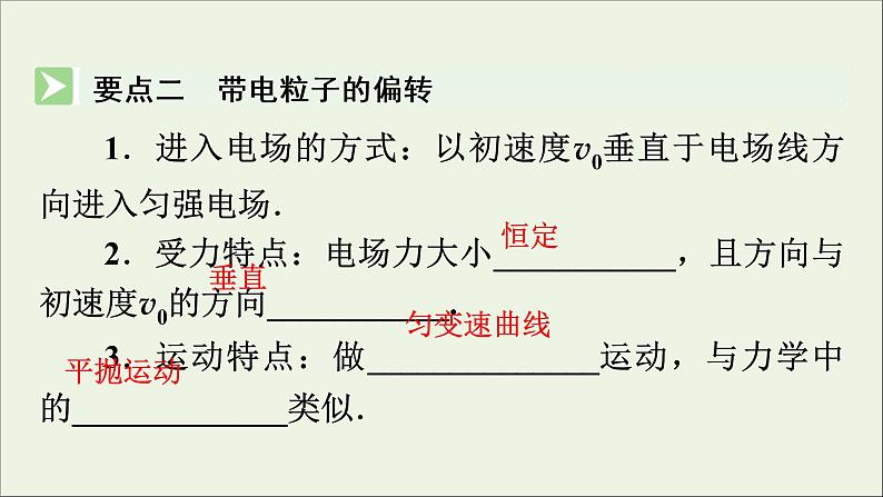 2019_2020学年高中物理第1章静电场第9节带电粒子在电场中的运动课件新人教版选修3_1第3页