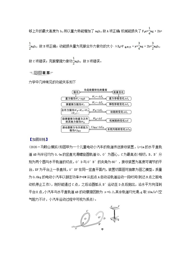 2021届高考物理一轮复习5第4讲功能关系能量守恒定律练习含解析第3页