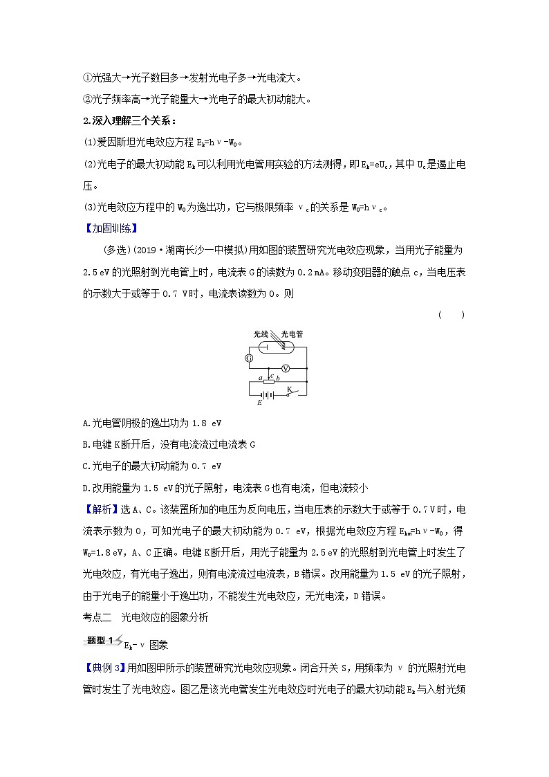 2021届高考物理一轮复习12第1讲波粒二象性练习含解析02