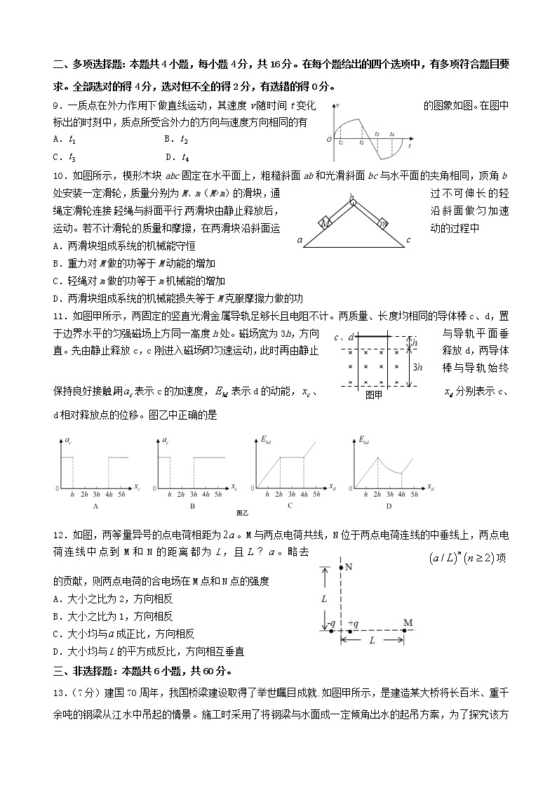 山东省淄博市2020届高三3月阶段性检测物理试题03