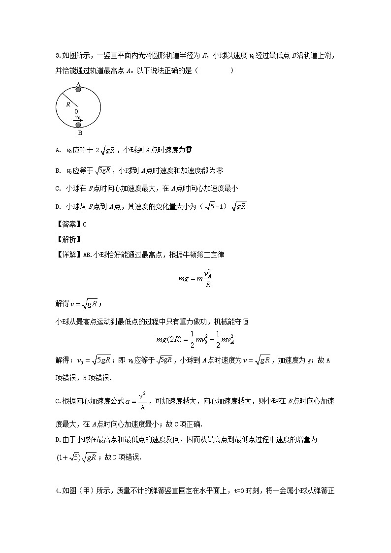 黑龙江省哈尔滨市第六中学2020届高三上学期10月调研考试物理试题03