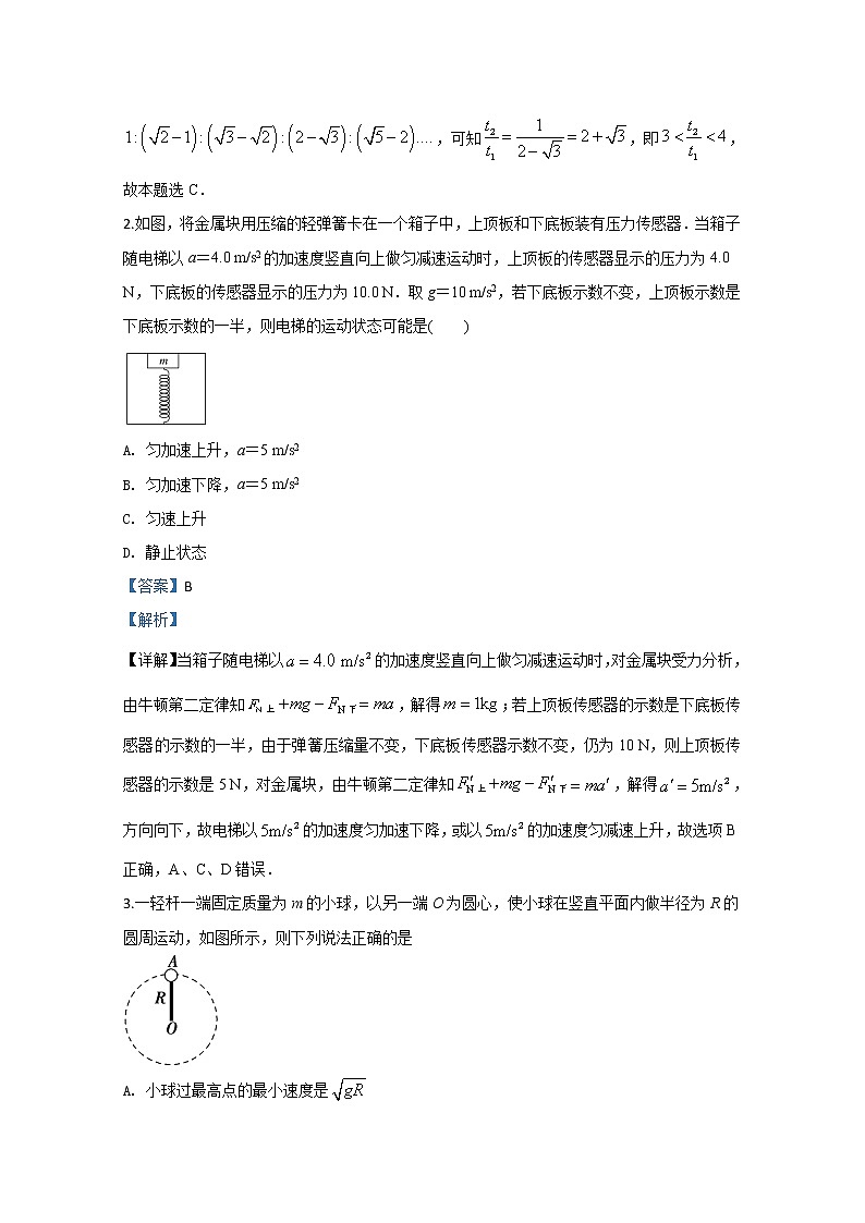 河北省衡水中学2020届高三毕业班４月教学质量监测物理试题02