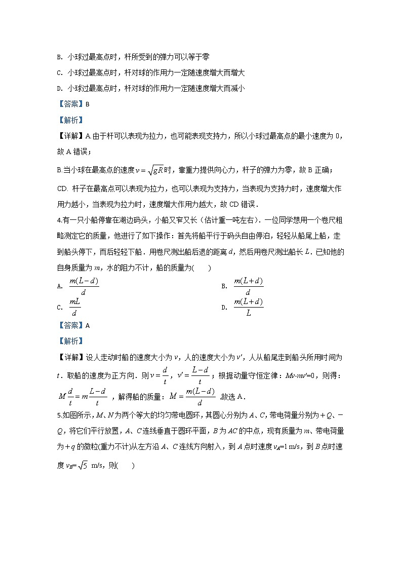 河北省衡水中学2020届高三毕业班４月教学质量监测物理试题03