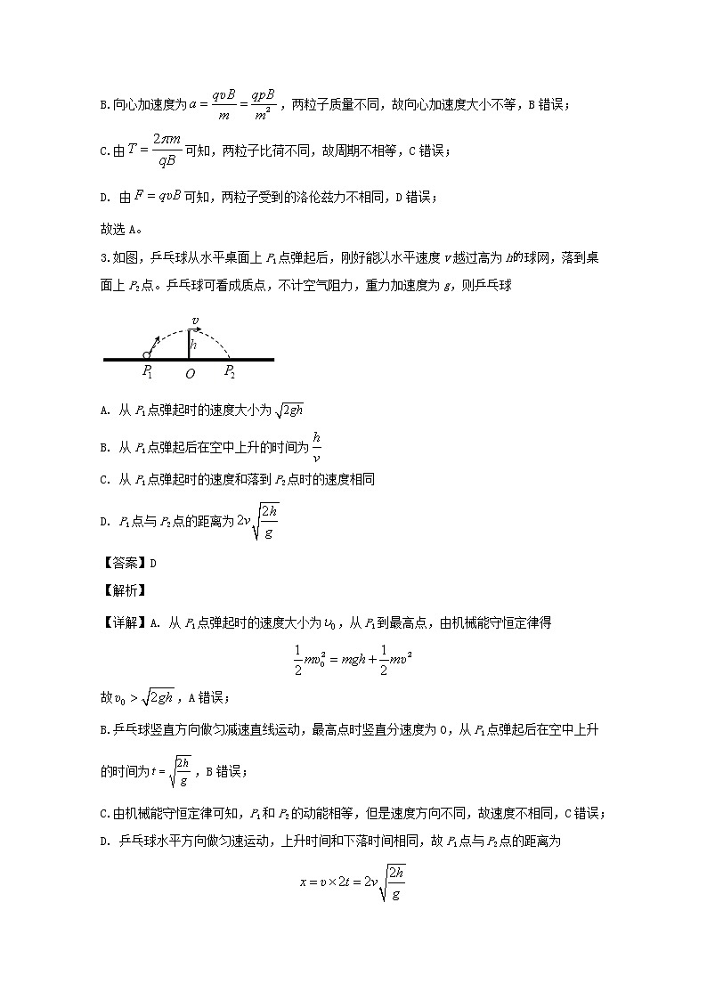 广东省广州市2020届高三上学期12月调研考试理综物理试题02