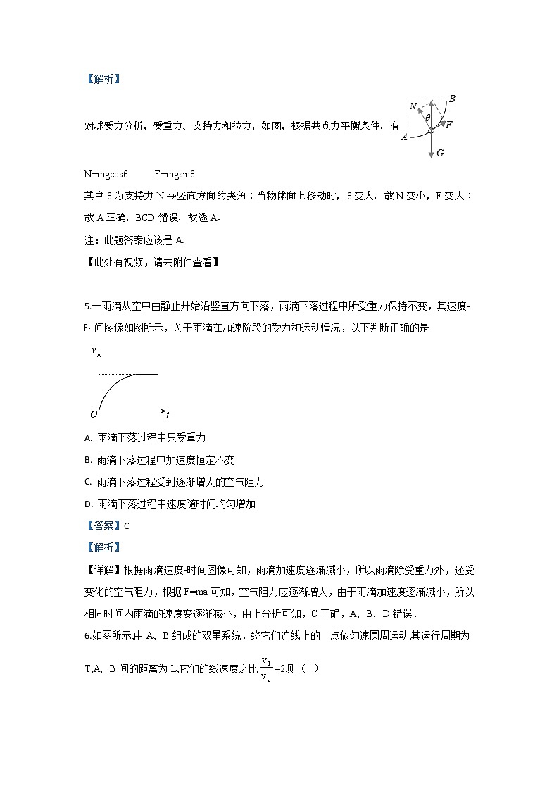 河北省深州市长江中学2020届高三上学期12月物理试题03