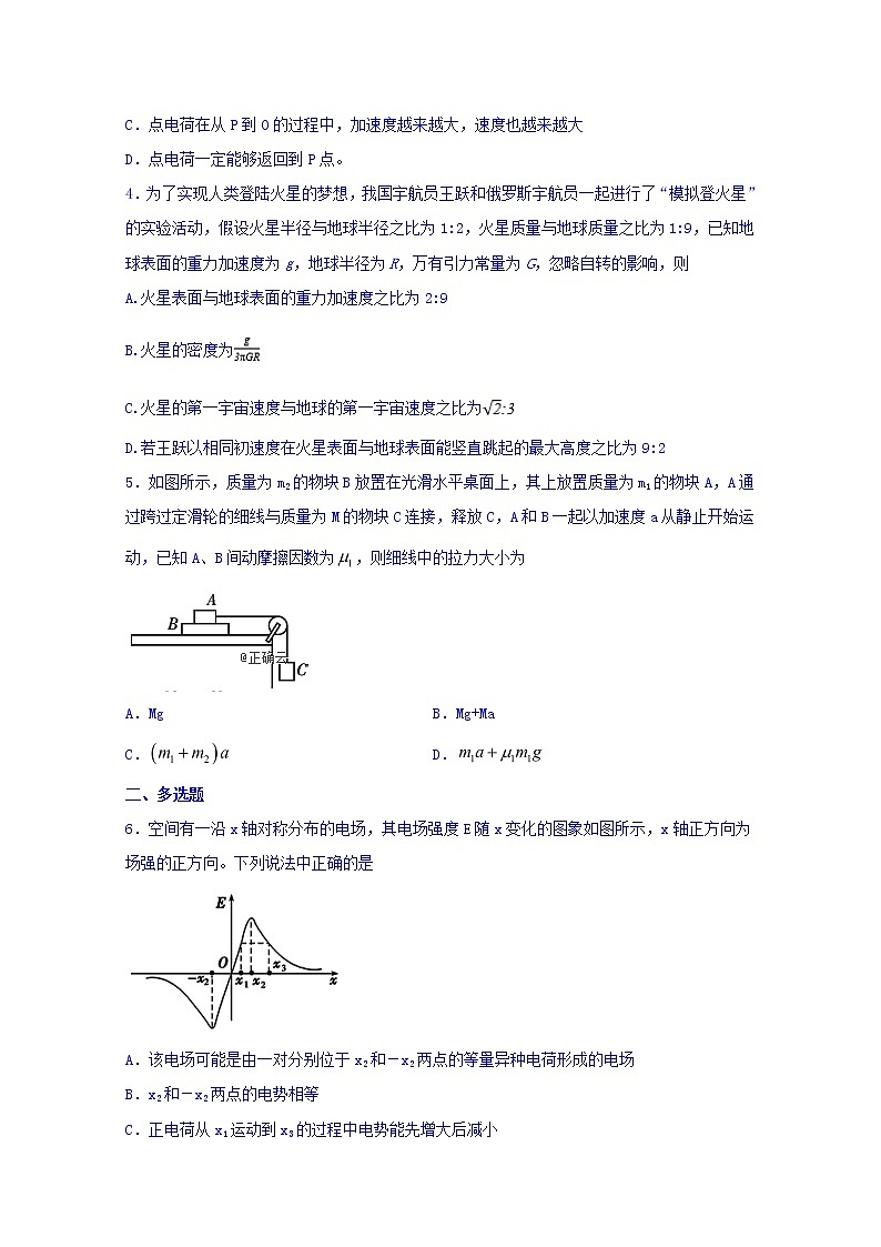 河北省邯郸市大名一中2020届高三上学期第十周周测物理试卷02