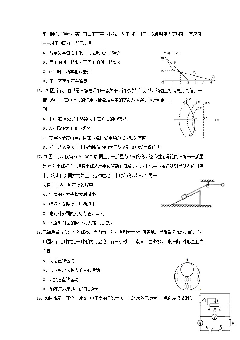 贵州省铜仁第一中学2020届高三下学期防疫期间网上周考（四）物理试题第2页