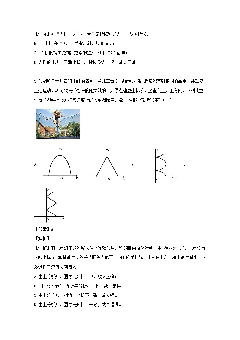 浙江省“七彩阳光”联盟2020届高三上学期入学考试物理试题02