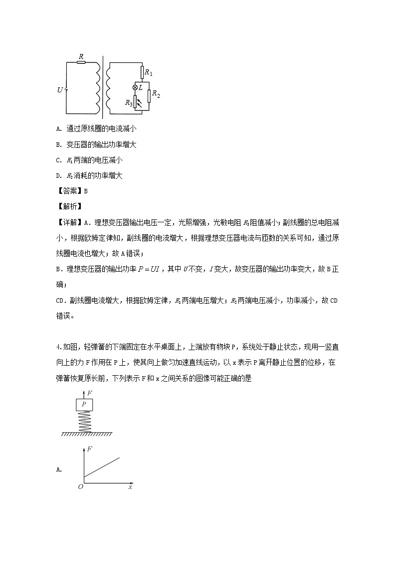 河南省2020届高三入学调研物理试题第3页