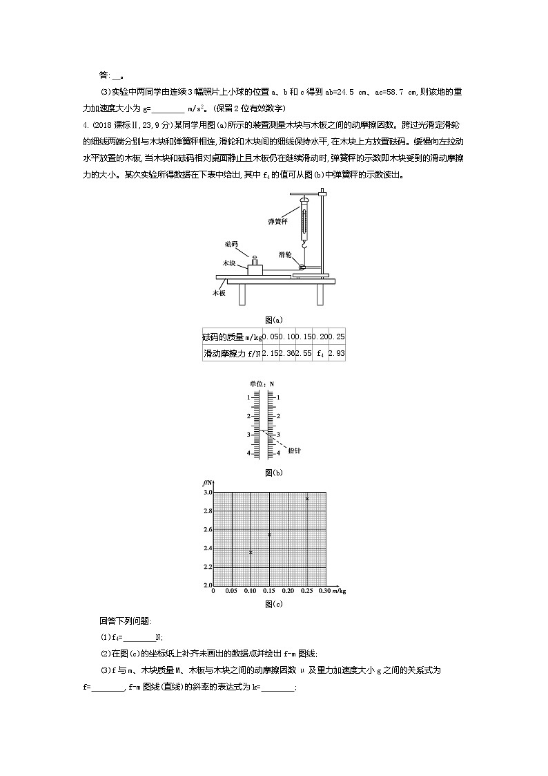 2021年高考一轮复习题组训练   物理（湖南省专用）专题十四　实验02