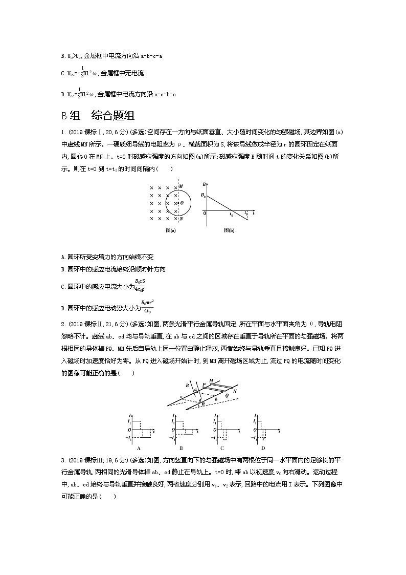 2021年高考一轮复习题组训练   物理（湖南省专用）专题十一　电磁感应03