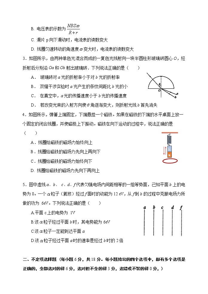 2019届天津市河西区高三下学期一模考试物理试题02
