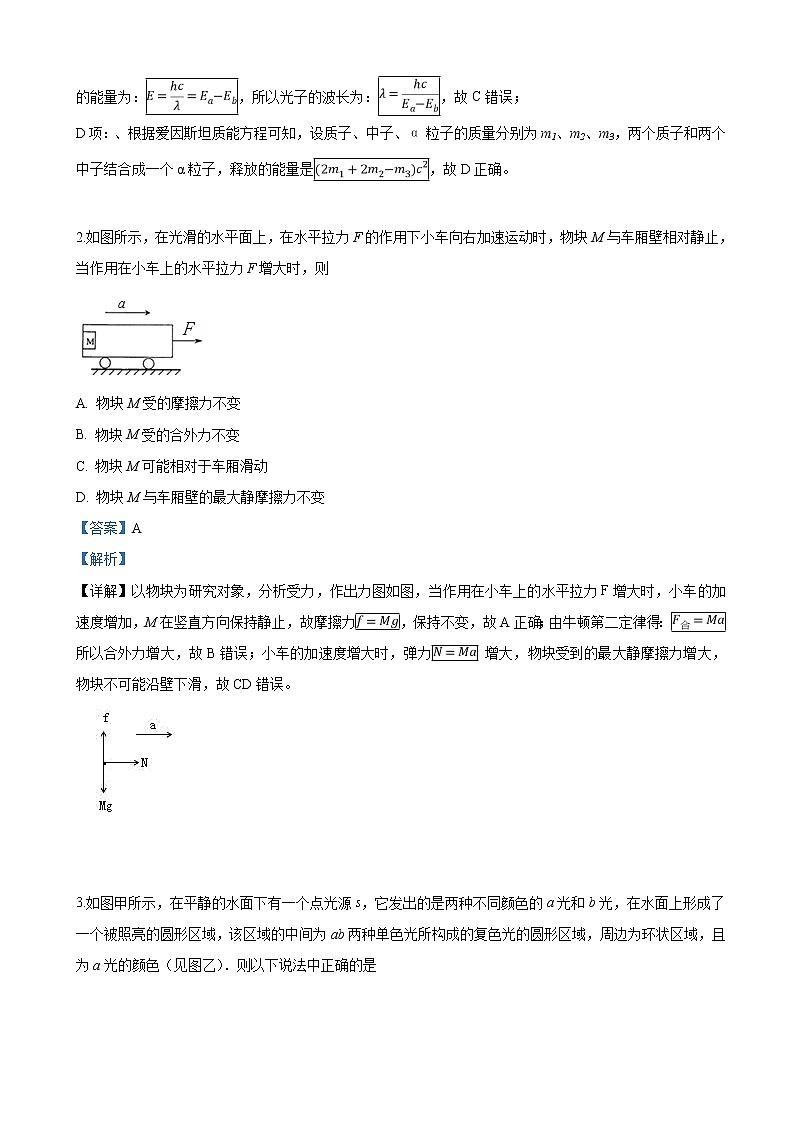 2019届天津市十二重点中学高三下学期毕业班联考（二）物理试卷（解析版）第2页
