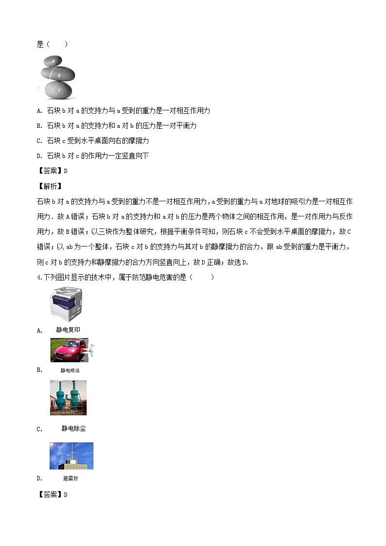 2019届浙江省杭州市高三上学期模拟卷（九）物理试题（解析版）02