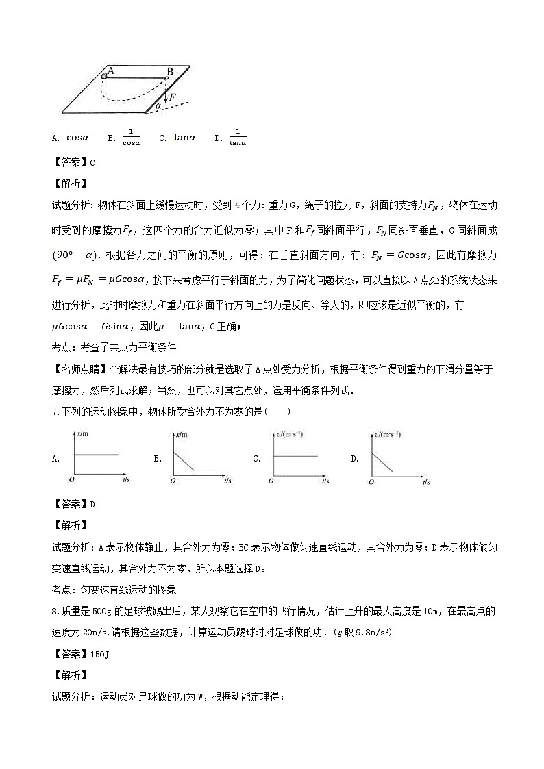 2019届浙江省杭州市高三上学期模拟卷二物理试题（解析版）03