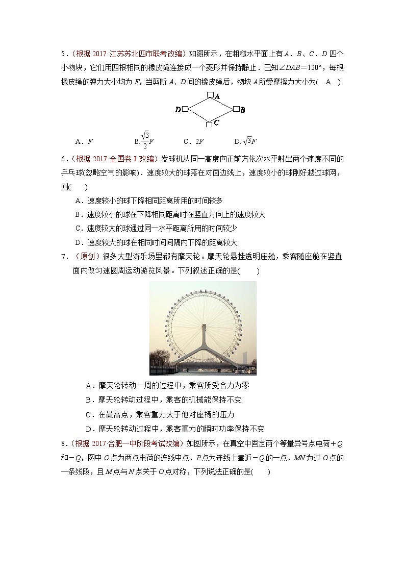 2019届浙江省杭州市高考命题比赛模拟（六）物理试卷（word版）02