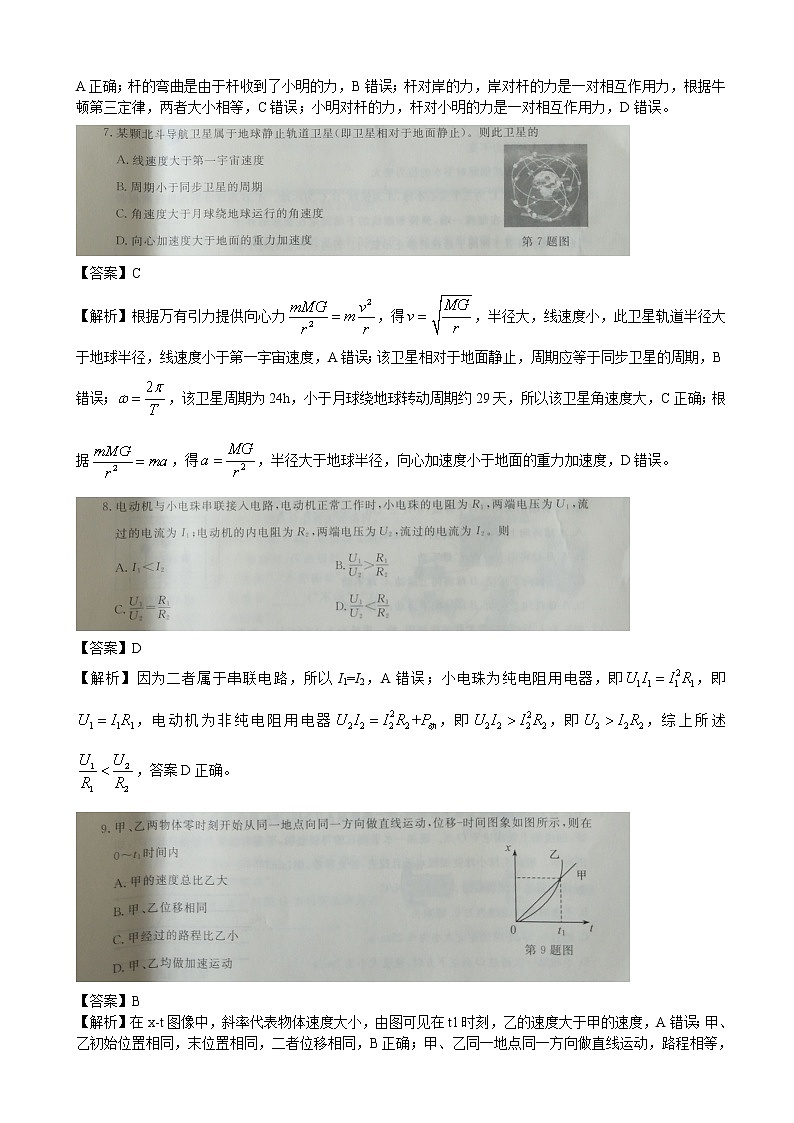 2019届浙江教育绿色评价联盟高三4月适应性考试物理试题02