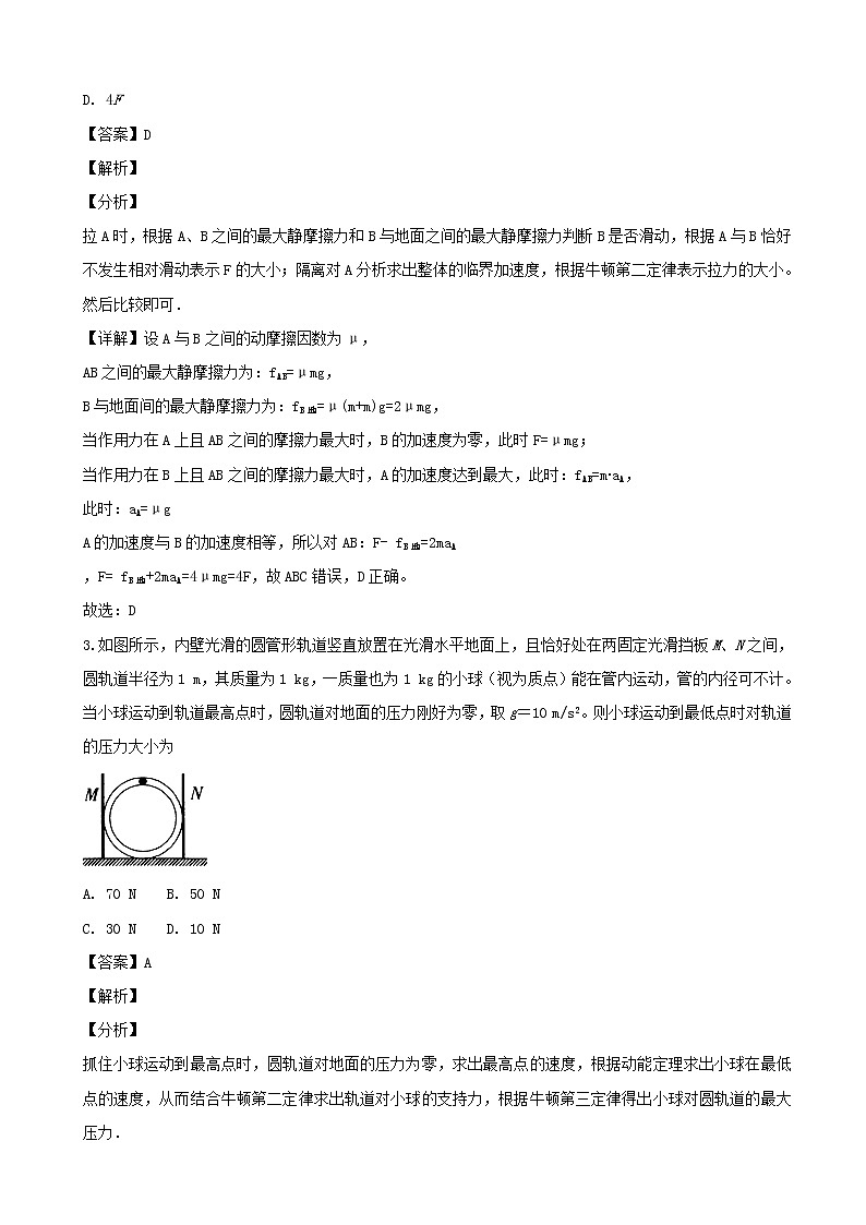 2019届重庆市九校联盟高三上学期12月联合考试物理试题（解析版）第2页