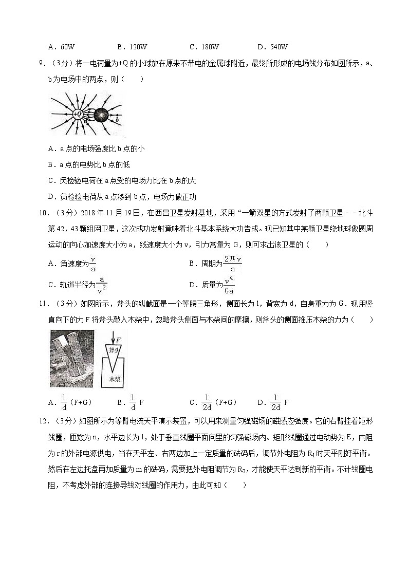 2019届浙江省温州市高三二模物理试卷（解析版）第3页