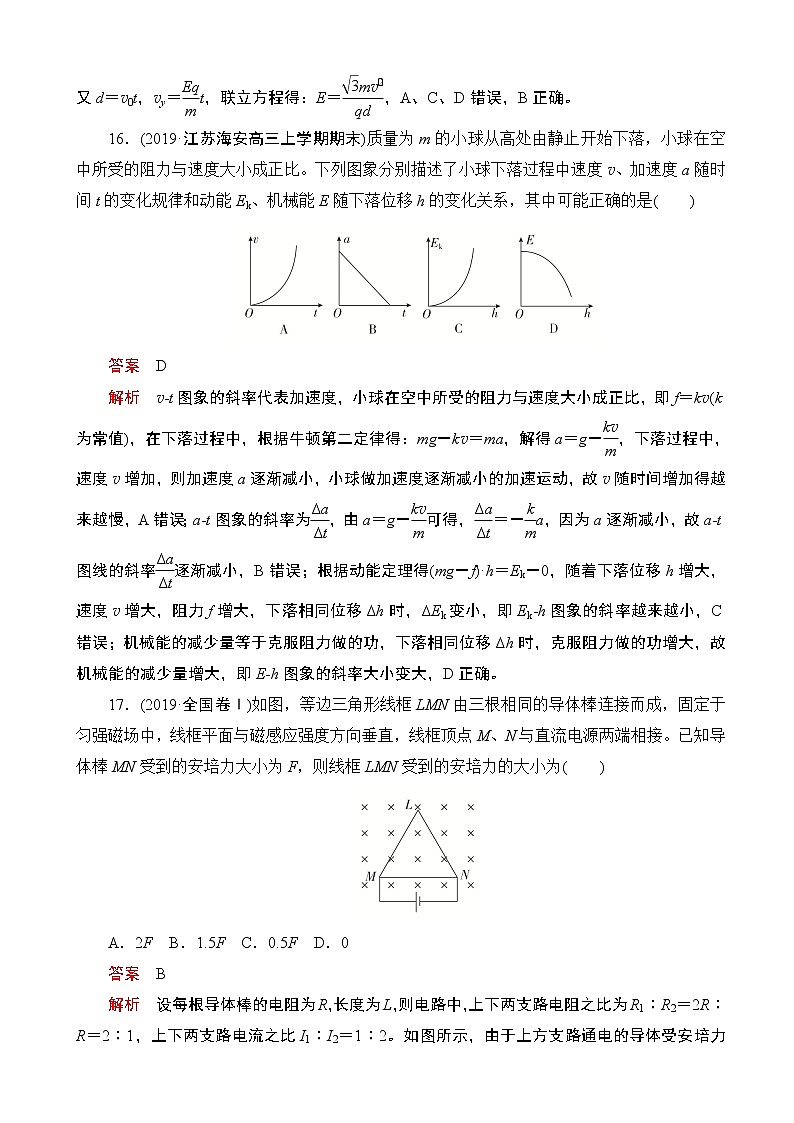 2020届全国高考物理刷题1 1（2019模拟题）模拟重组卷（七）（解析版）第2页