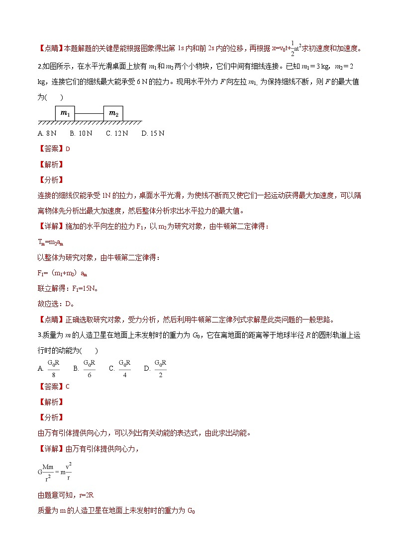 2019届山东师范大学附属中学高三上学期第四次模拟物理试卷（解析版）02