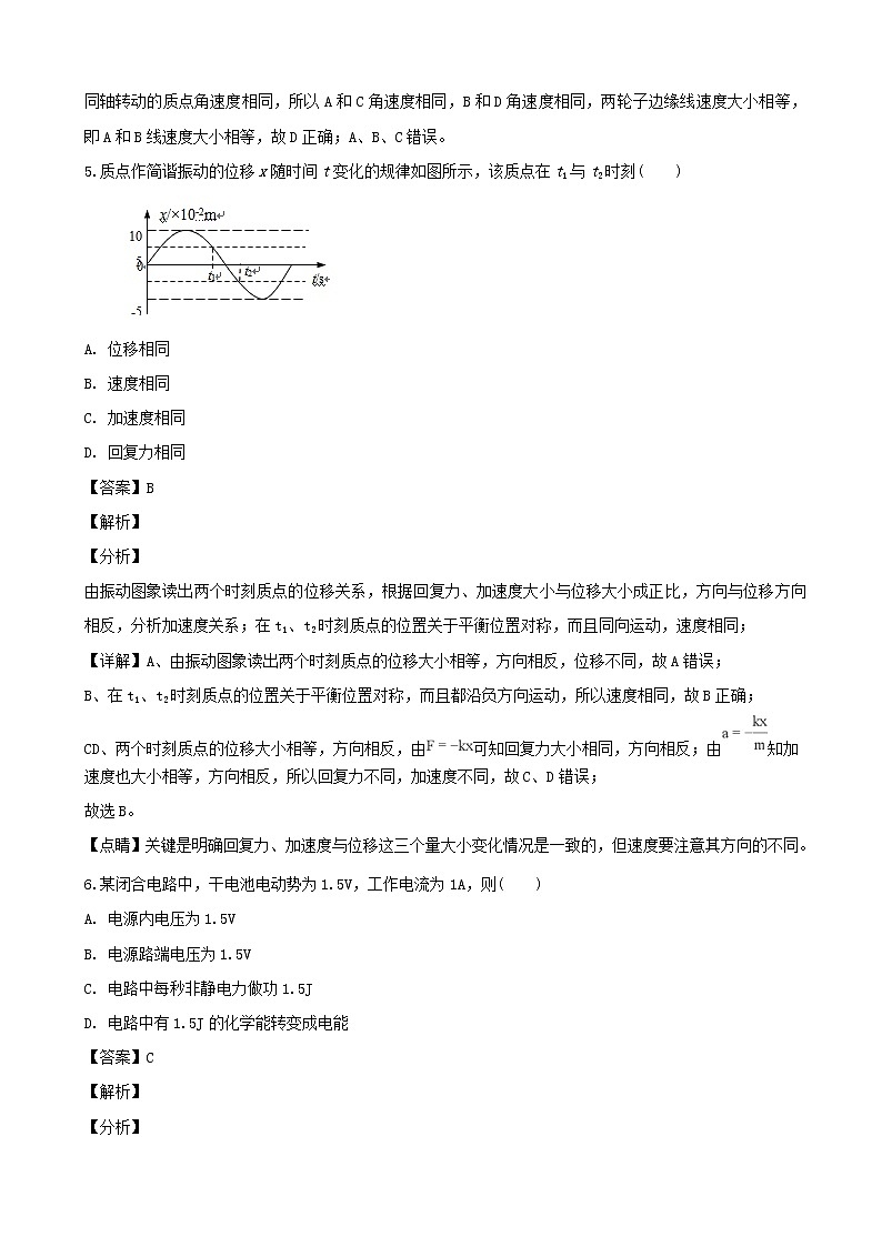2019届上海市崇明区高三等级考第一次模拟物理试题（解析版）03