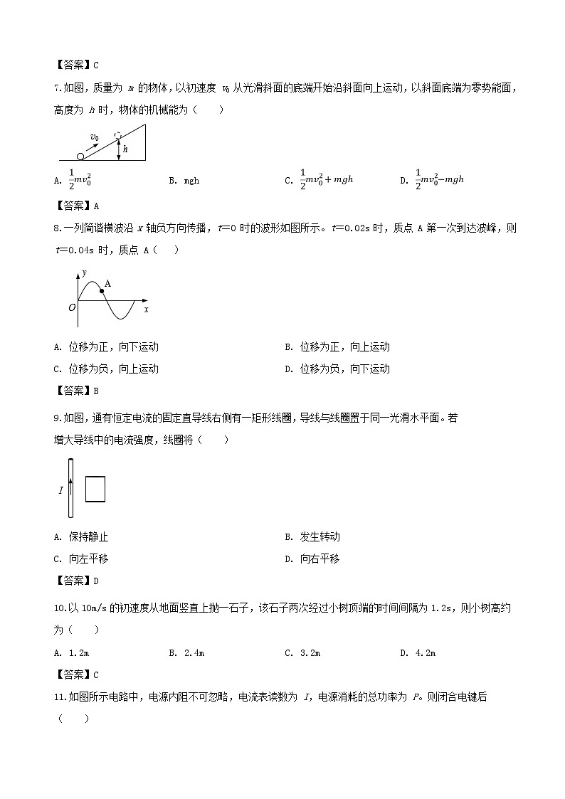 2019届上海市金山区高三下学期质量监控（二模）物理试题02