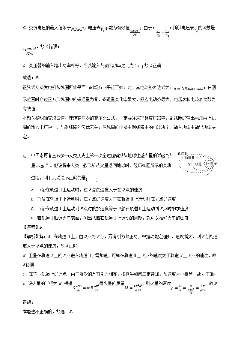 2019届四川省成都市石室中学高三二诊模拟考试理综物理试题（解析版）03