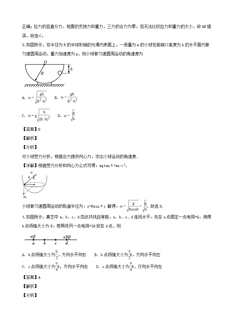 2019届四川省乐山市高三上学期第一次调查研究考试理科综合试题（物理部分）（解析版）第2页
