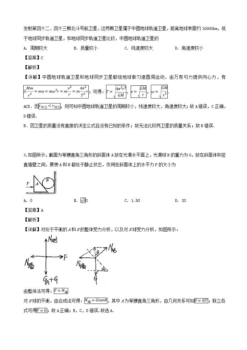 2019届四川省南充市高三下学期第三次高考适应性考试理综物理试题（解析版）第2页