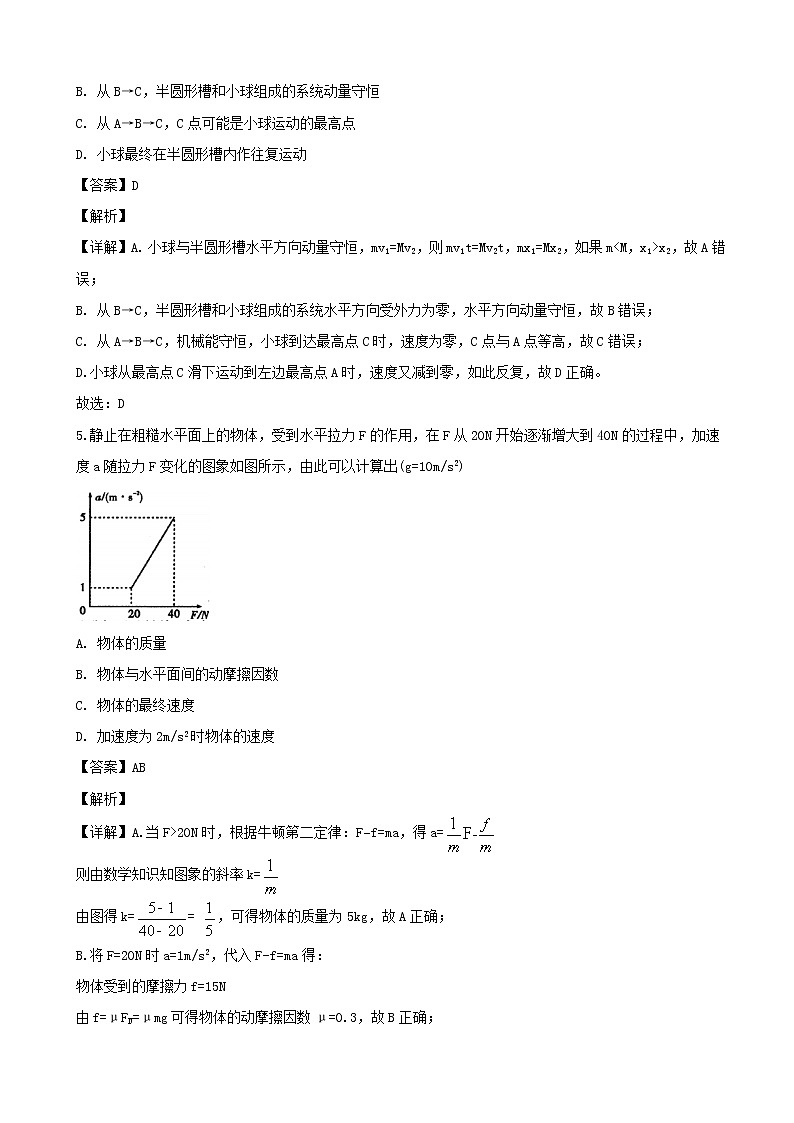 2019届四川省内江市高三上学期第一次模拟考试理科综合（物理部分）试题（解析版）03