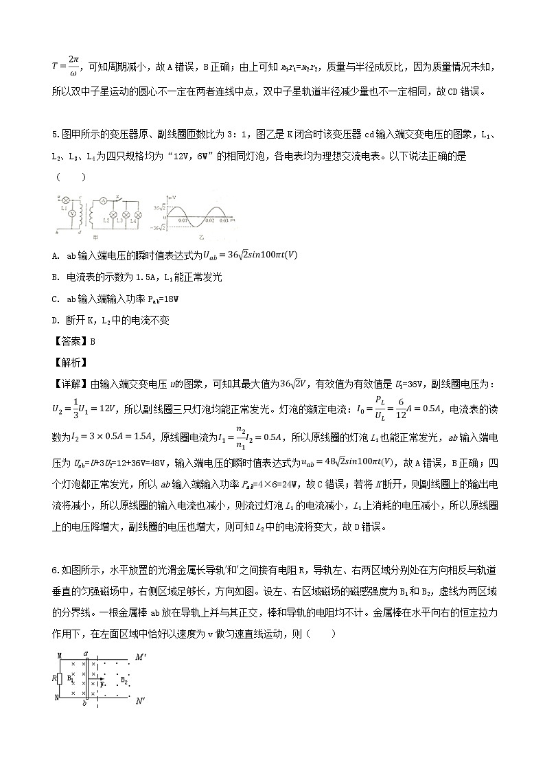 2019届辽宁省重点协作体高三模拟考试理科综合物理试题（解析版）03