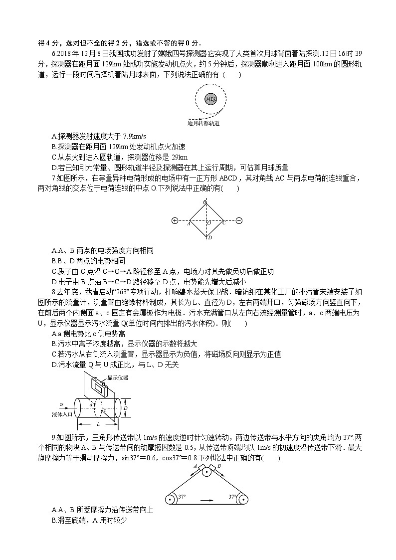 2019届江苏省扬州市高三第一次模拟考试 物理第2页
