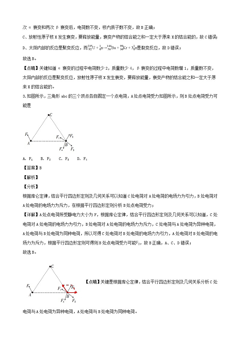 2019届名校学术联盟高三高考模拟信息卷理科综合物理试题七（解析版）02
