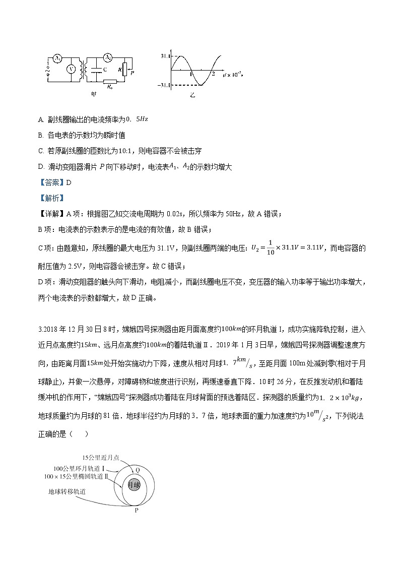2019届山东省临沂市高三下学期高考模拟考试（二模）理科综合物理试卷（解析版）02