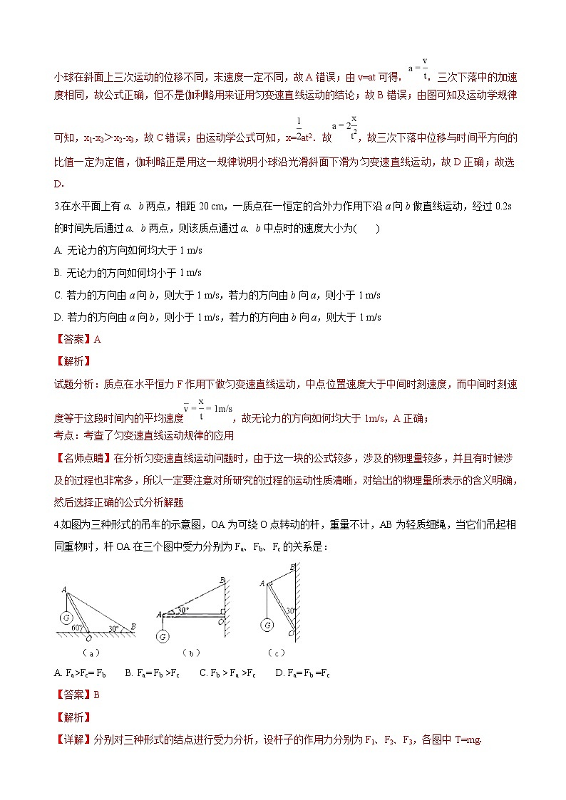 2019届山东省日照一中高三11月统考考前模拟试卷物理试题（解析版）第2页