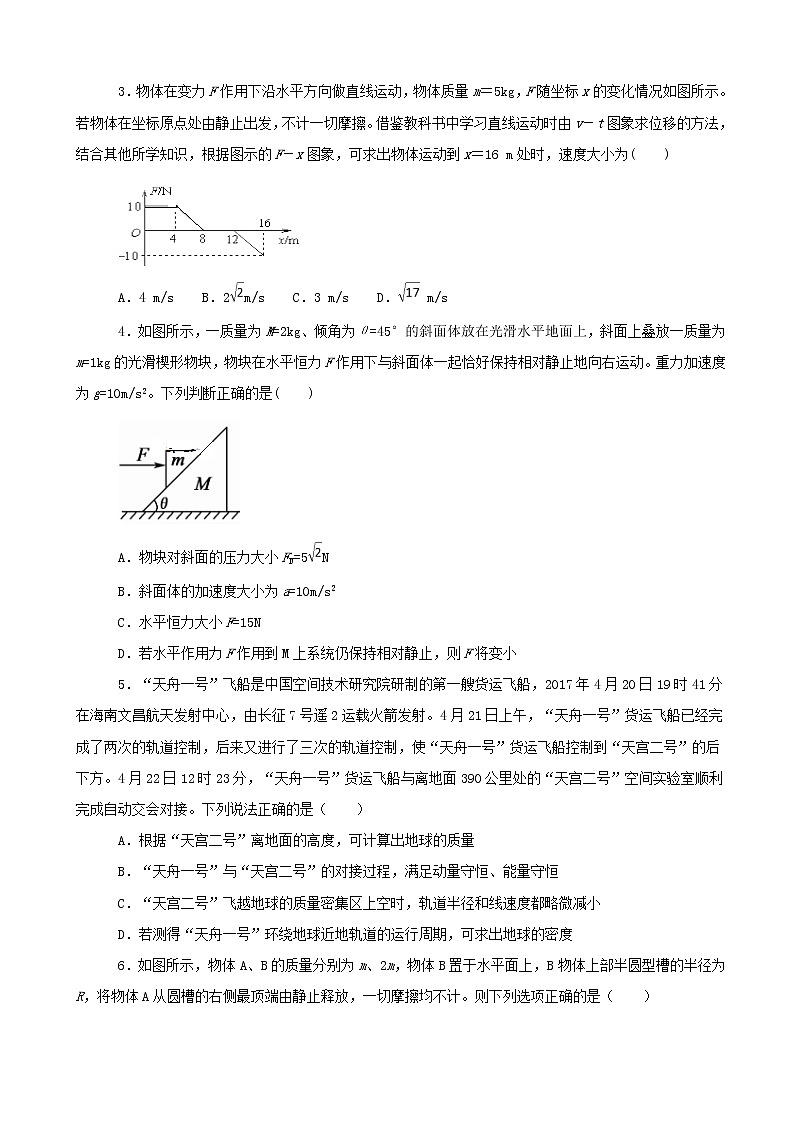 2019届山东师大附中高三第五次模拟考试物理试卷 含解析02