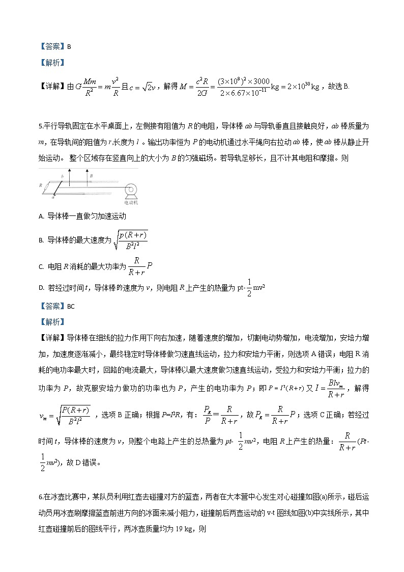 2019届山东师大附中高三高考考前模拟理科综合物理试卷（解析版）03
