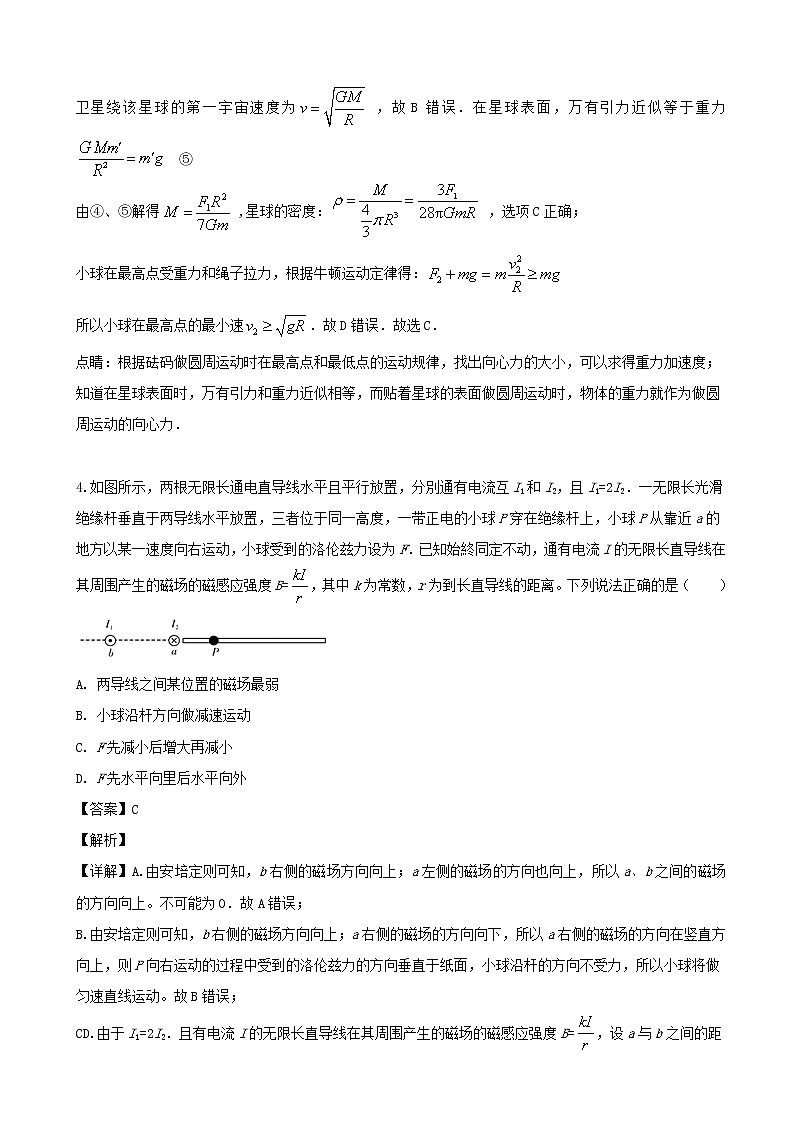 2019届湖南师大附中高三三模考试物理试题（解析版）第3页