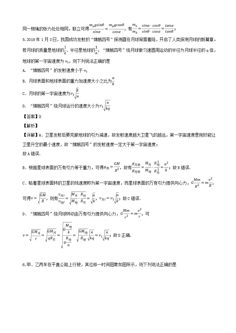 2019届吉林省四平市第一高级中学高三下学期第二次联合模拟考试物理试题（解析版）03