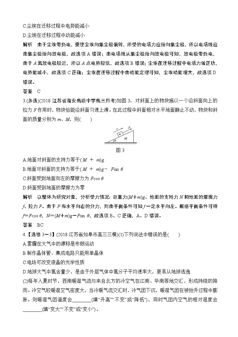 2019届江苏省高考物理精编优选冲刺练综合抢分练（1）（解析版）第2页