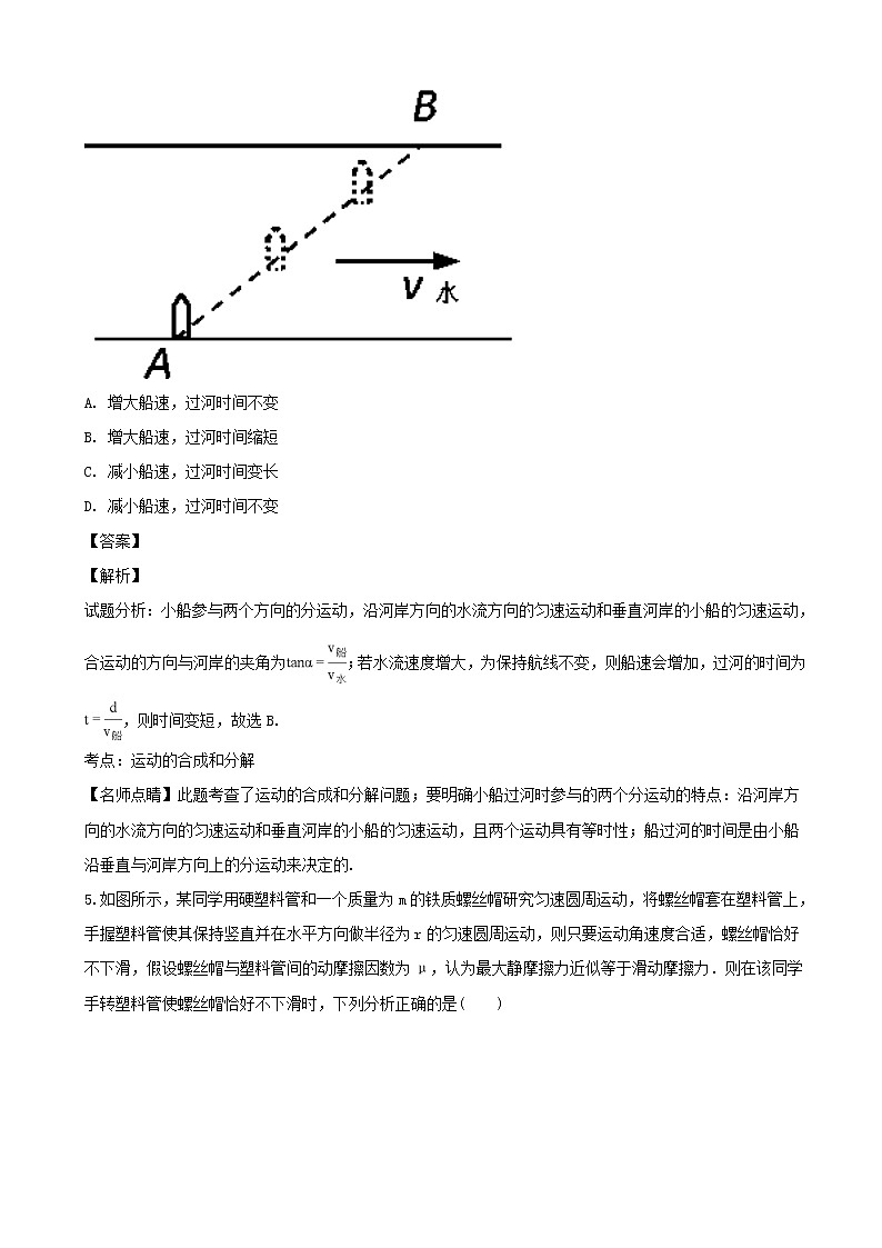 2019届江苏省如皋市搬经中学高三学情调研三物理（解析版） 试卷03