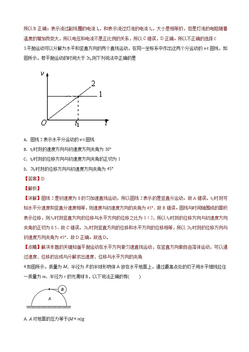 2019届河北省衡水中学高三物理高考模拟试题（解析版）02